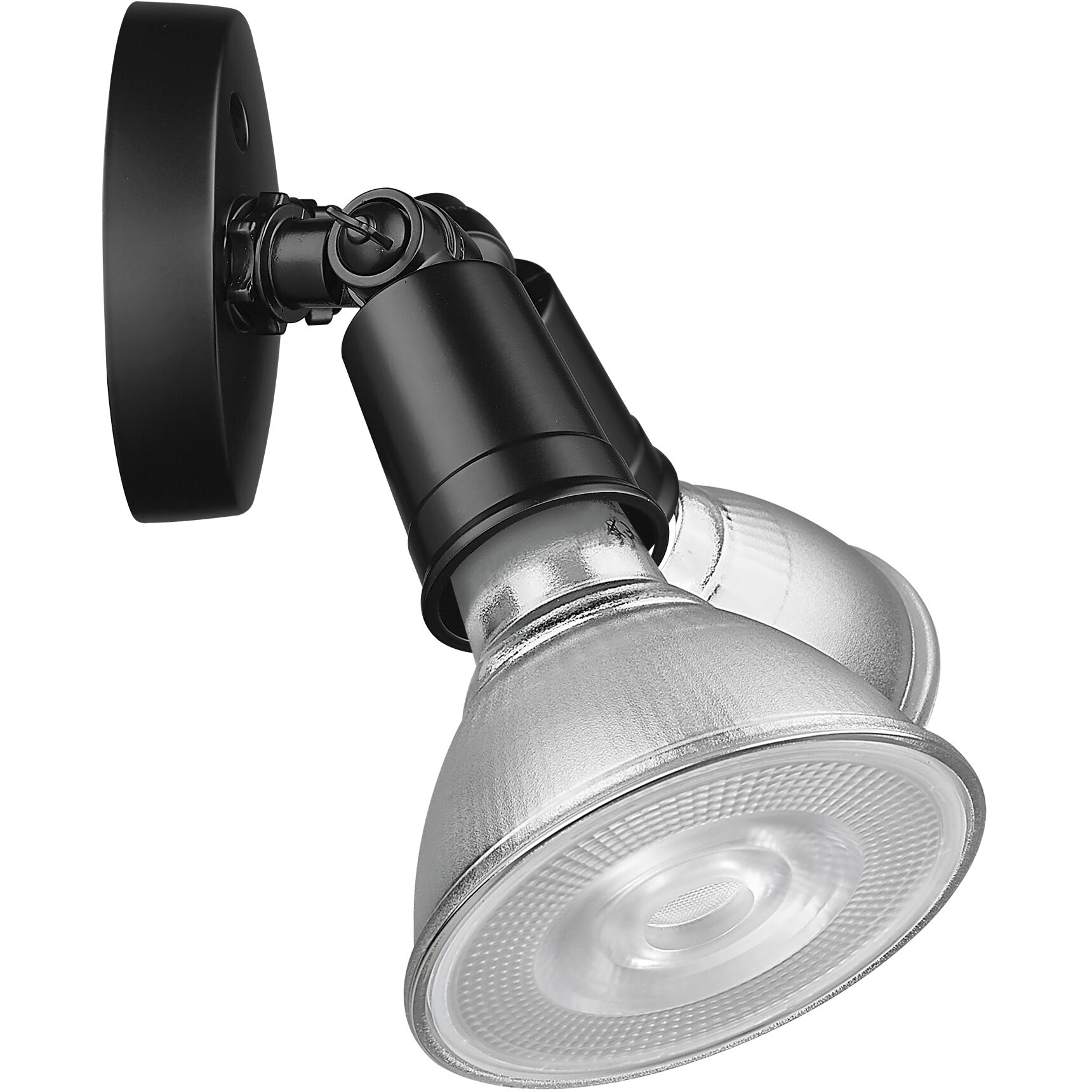 None 2 Light 4.75 inch Powder Coated Black Outdoor Security Flood Light